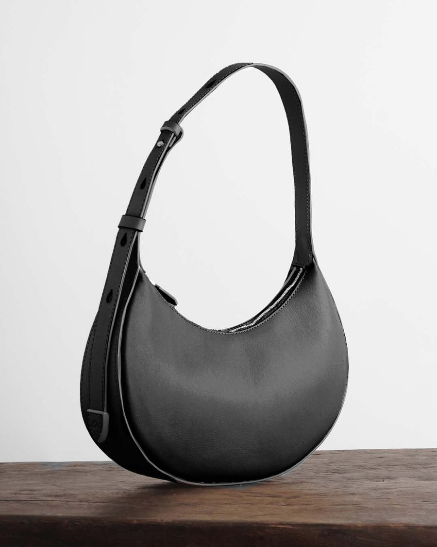 Lola Baguette Bag | Black Smooth